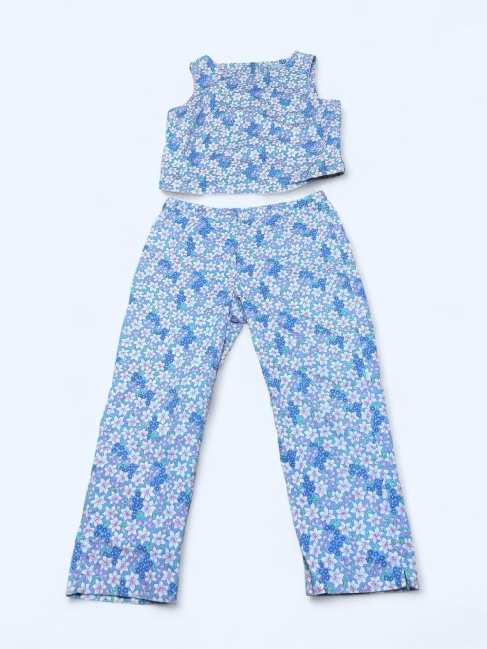 Vintage Y2K Lilly Pulitzer White Label Floral Matching Set vintage size 10